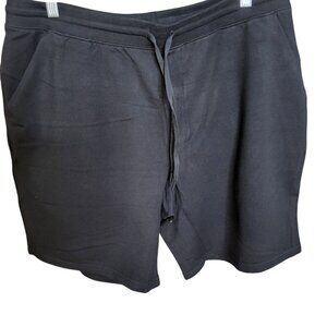 New Athletic Womens Black Stretch Band Tie Strap Shorts